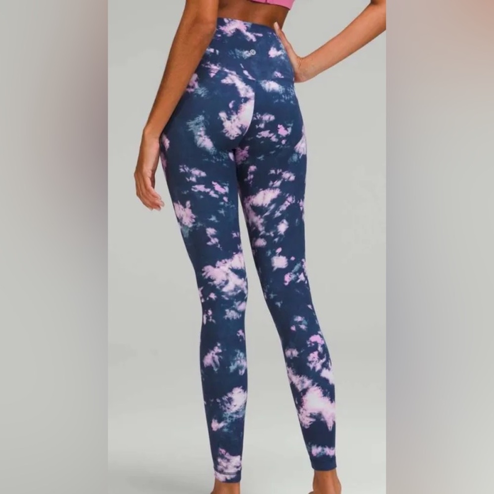 Lululemon Tie Dye Mineral Blue Size 4 Women's Tie-Dye Leggings Pants Size 4